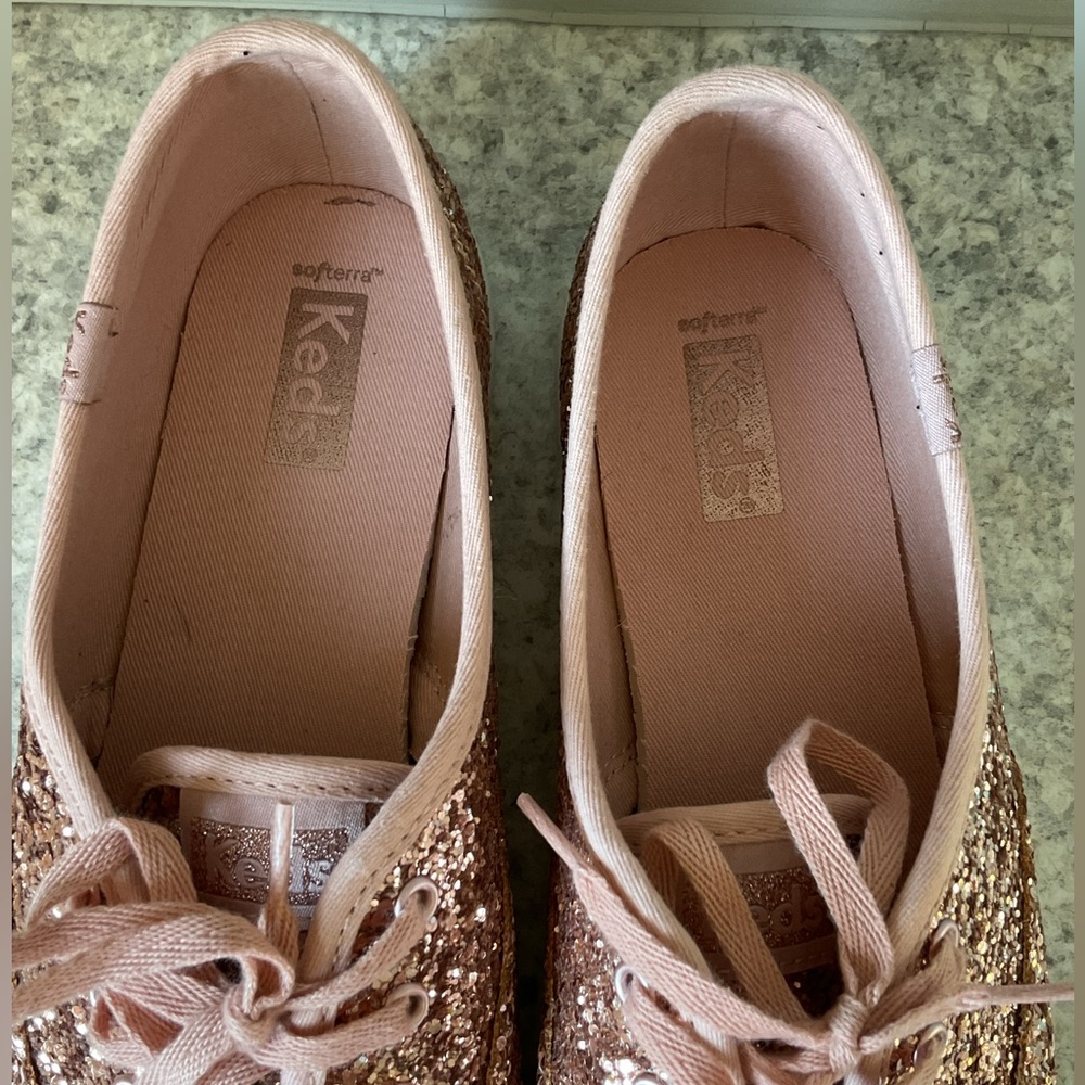 Keds Rose Gold Glitter Sneakers - Picture 3 of 4